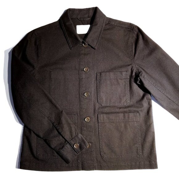 EVERLANE Barn Jacket  XS  Black  Organic Cotton Canvas  Pockets  Relaxed Fit EXC - Picture 1 of 8